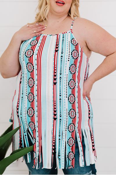 Picture of PLUS SIZE AZTEC PRINT TANK TOP